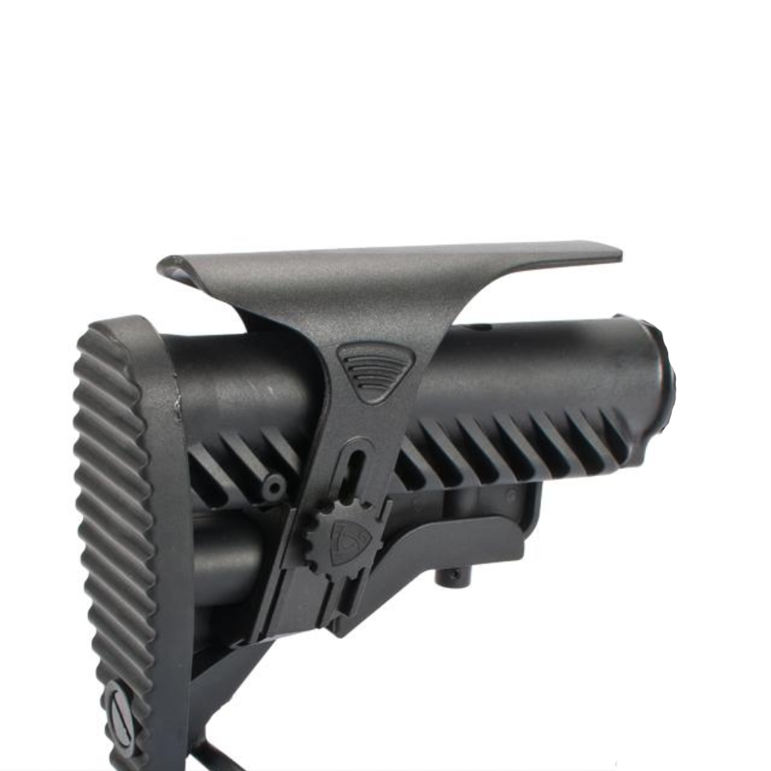 APS Shark Style Airsoft M4 Retractable Stock With Cheek Riser