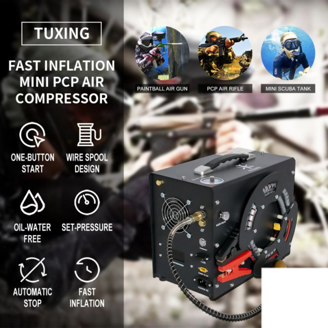 TUXING 12V High Pressure 4500Psi 300Bar PCP Air Compressor