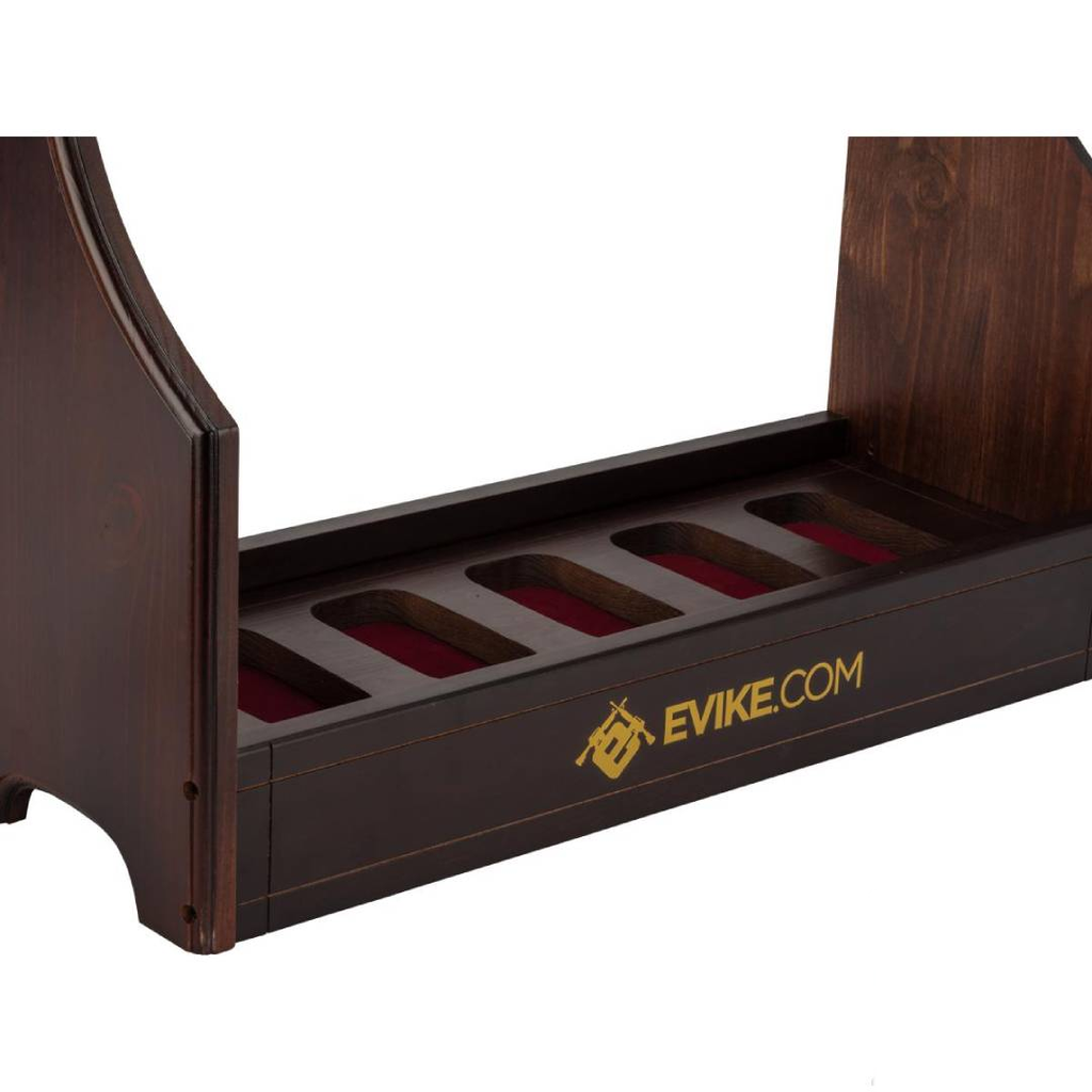 Evike x King Arms Adjustable Deluxe Real Wood Gun Rack