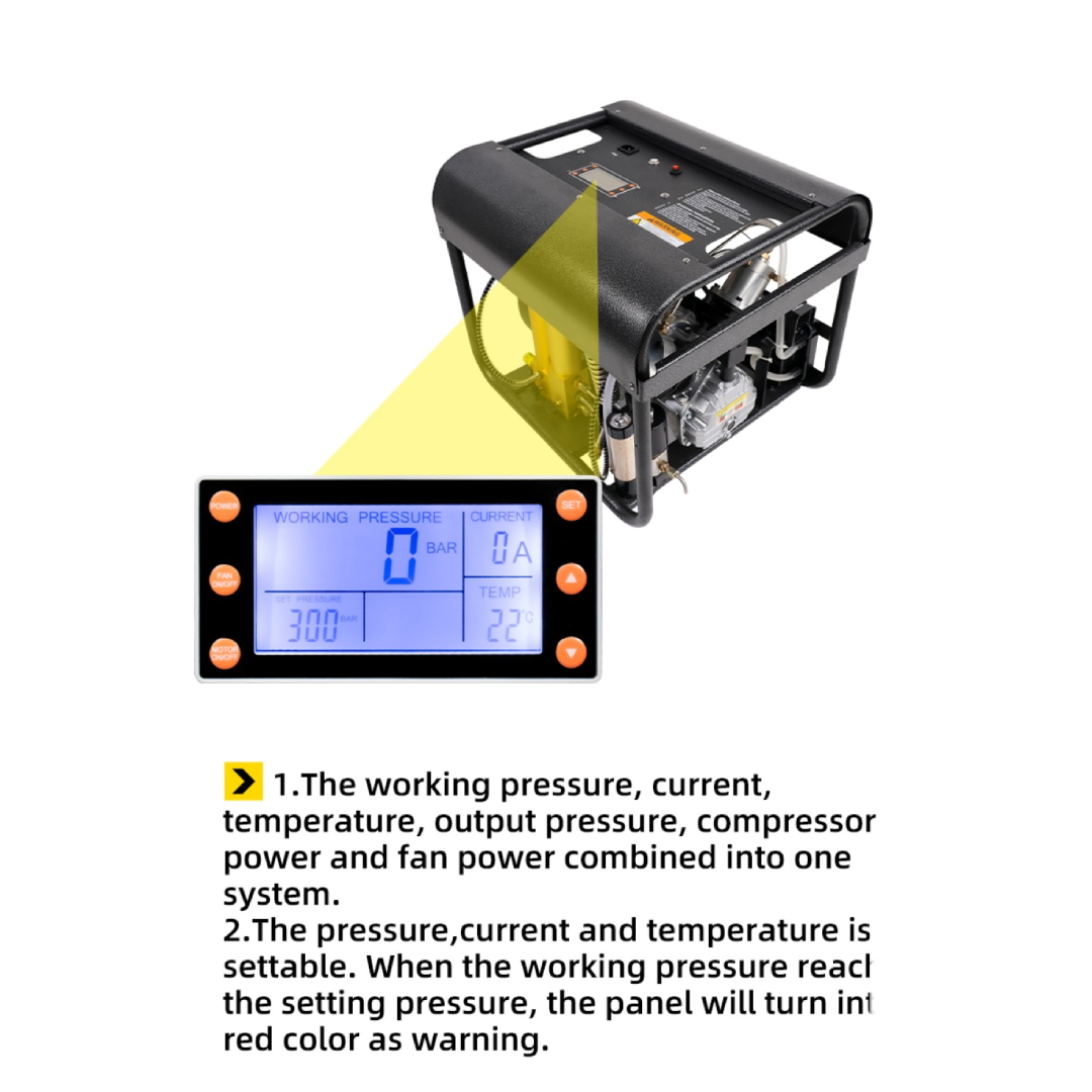 TUXING LCD Display Double-Cylinder Air Compressor