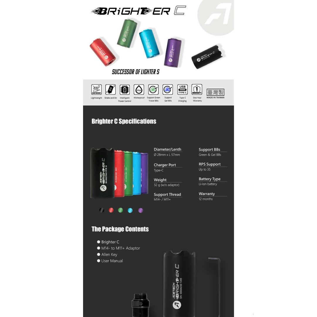 AceTech Brighter C Compact Rechargeable Tracer Unit