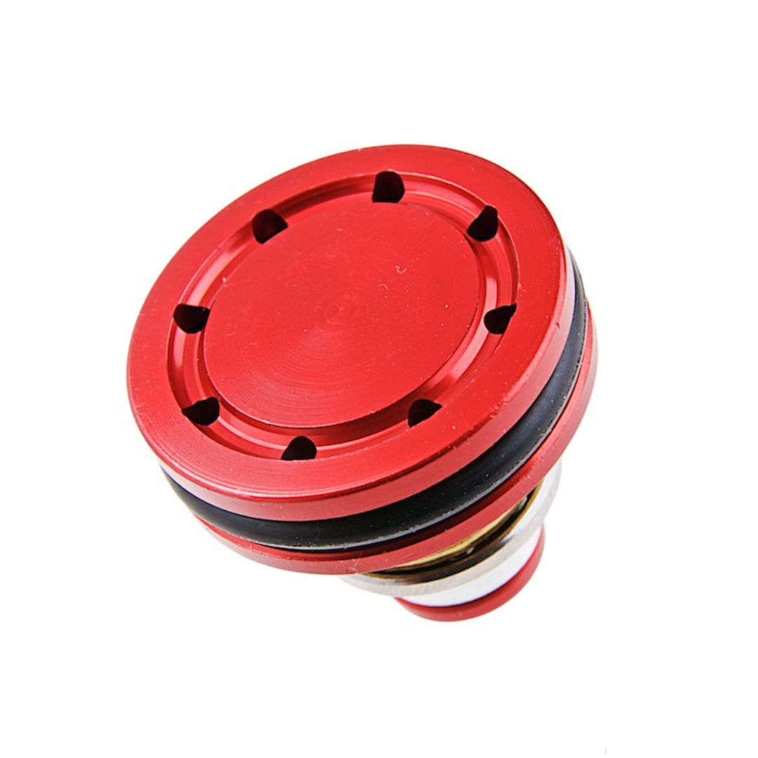 SHS Airsoft Aerail High Flow Bearing Piston Head (Red, 8 Holes)