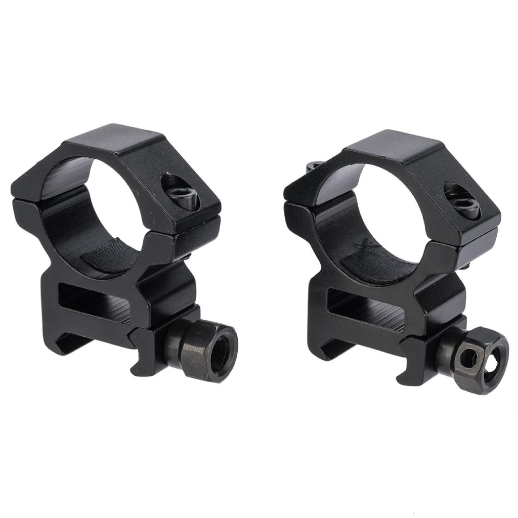 Matrix Aluminum Scope Mounting Rings (Color: Black / 1" Tube / Short)